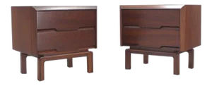 Mid Century Modern Walnut End Tables- a Pair