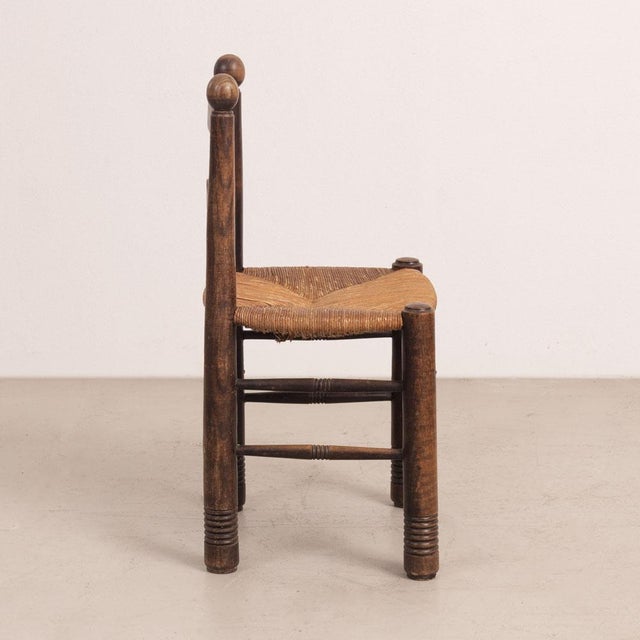 French 1940s French Wood and Woven Chair by Charles Dudouyt For Sale - Image 3 of 8