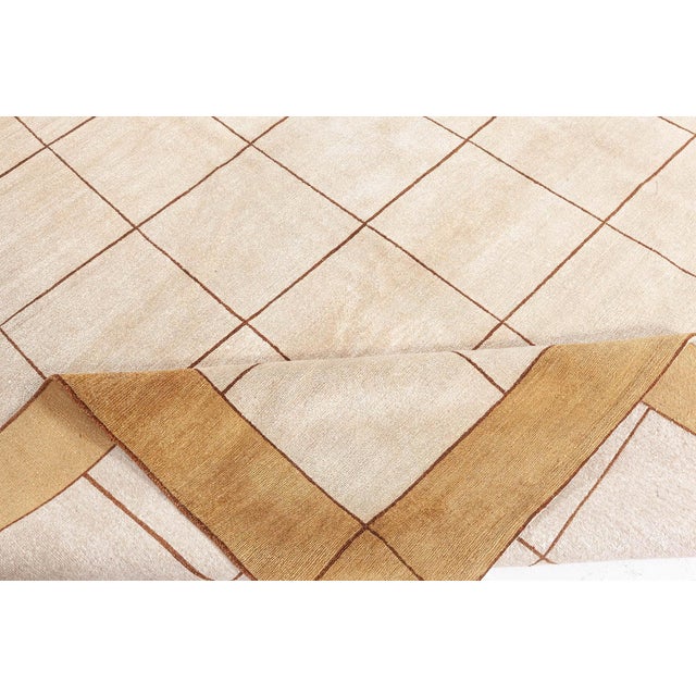 Modern Tibetan Geometric Silk Rug by Doris Leslie Blau For Sale - Image 4 of 14