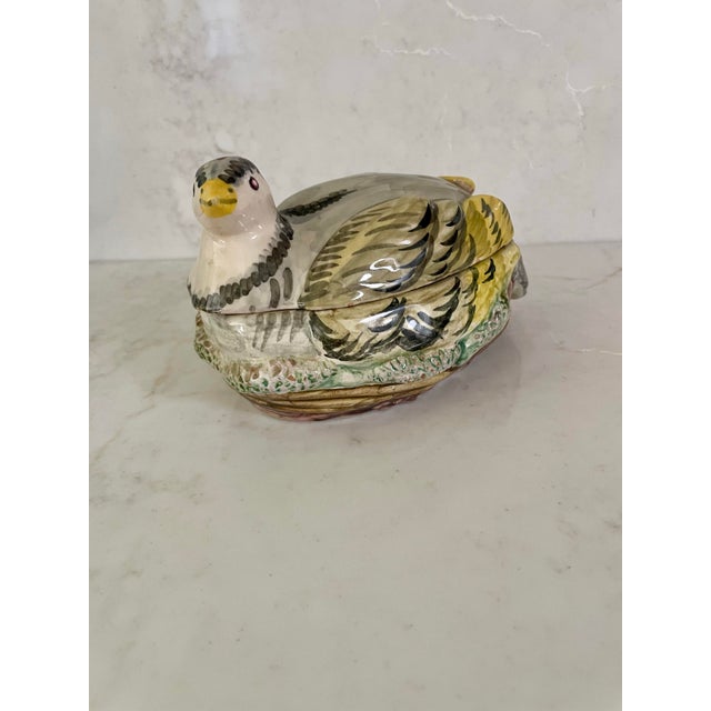 Ceramic Vintage Italian Ceramic Quail Sauce Tureen For Sale - Image 7 of 9