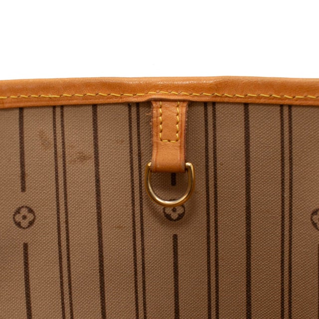 Louis Vuitton Brown Monogram Canvas Leather Neverfull MM Tote Bag For Sale - Image 9 of 12