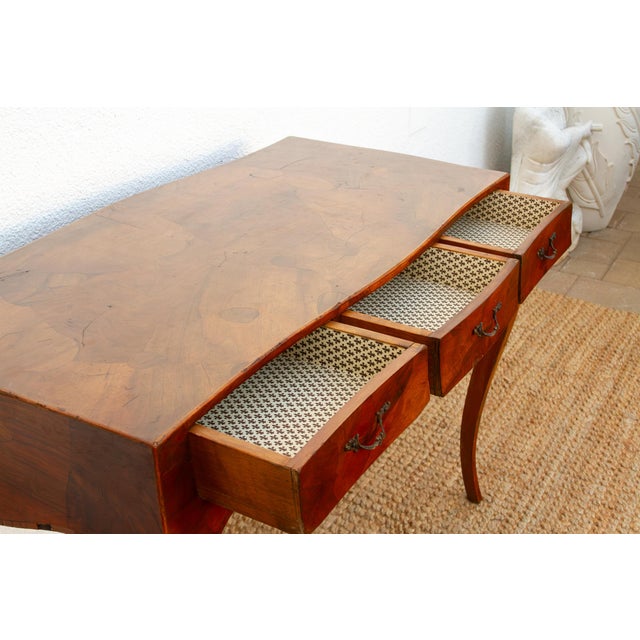 Brown Mid-Century 20th Italian Walnut Marquetry Writing Table For Sale - Image 8 of 12