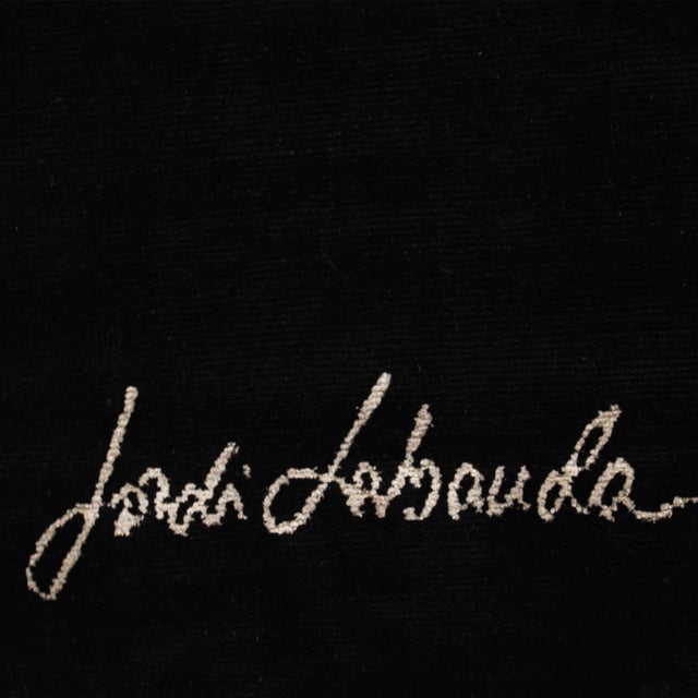 Black Black Hand-Knotted Wool and Silk Rug from Jordi Labanda, Spain, 2005 For Sale - Image 8 of 13