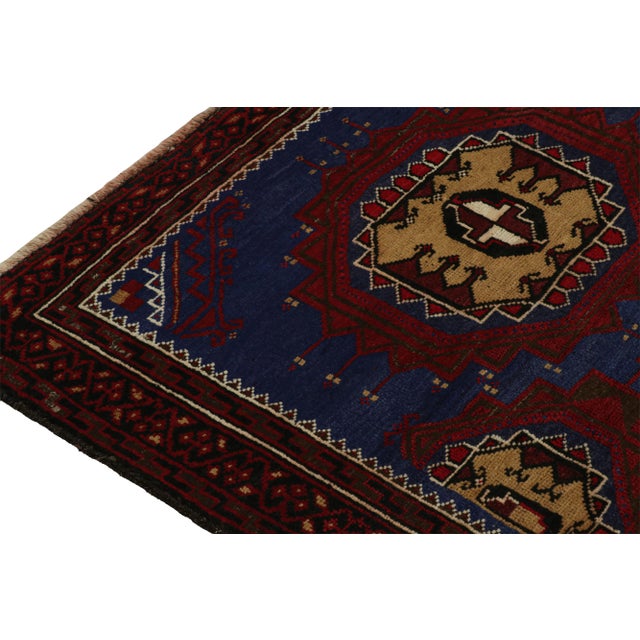 Rug & Kilim’s Baluch Tribal Rug in Navy Blue With Geometric Medallions For Sale In New York - Image 6 of 8