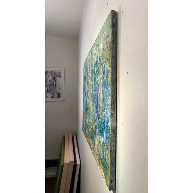Bathe in These Waters Mixed Media on canvas by Ellen Reinkraut is captivating. The mix of warm & cool colors give the...