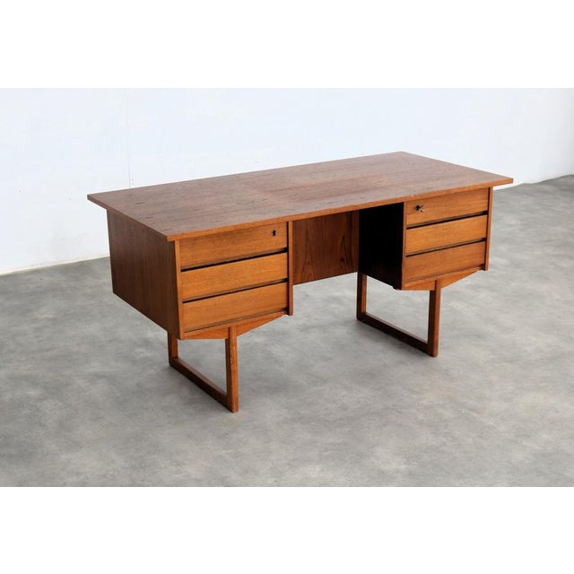 Mid-Century Modern Vintage Danish Desk in Teak, 1960s For Sale - Image 3 of 9