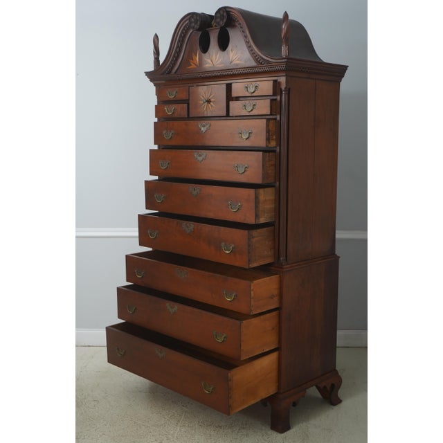 Traditional Antique 18th Century Cherry Chest on Chest Highboy For Sale - Image 3 of 15