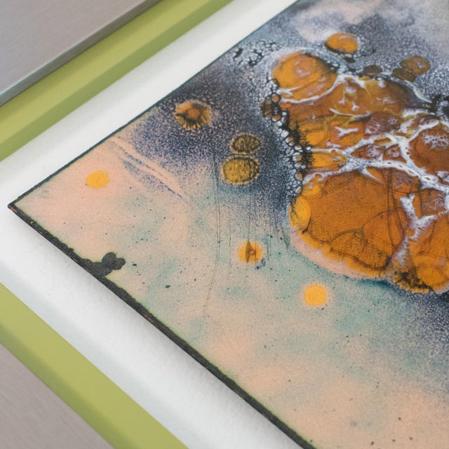 Abstract Judaica Enamel Mounted Wall Panel Plaque Artwork by George Welch, Circa 1950 For Sale - Image 10 of 15