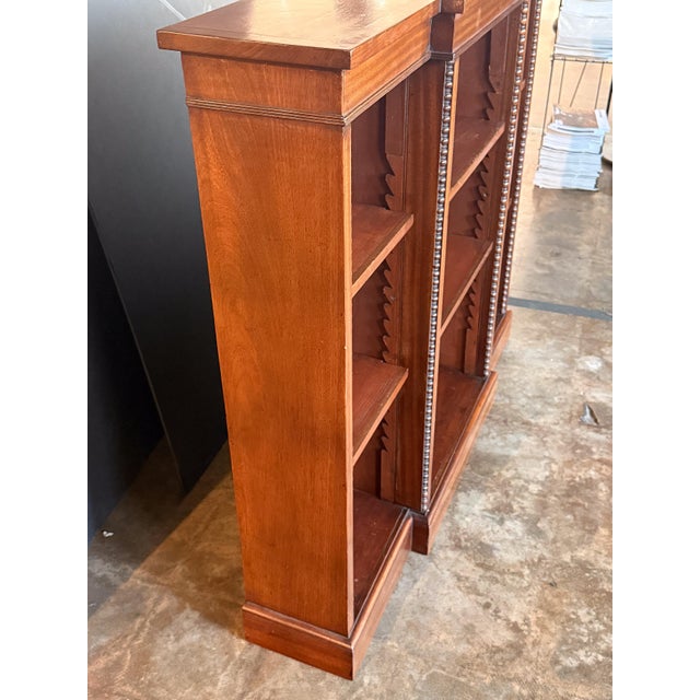 Wood Edwardian Breakfront Bookcase of Mahogany From England For Sale - Image 7 of 12