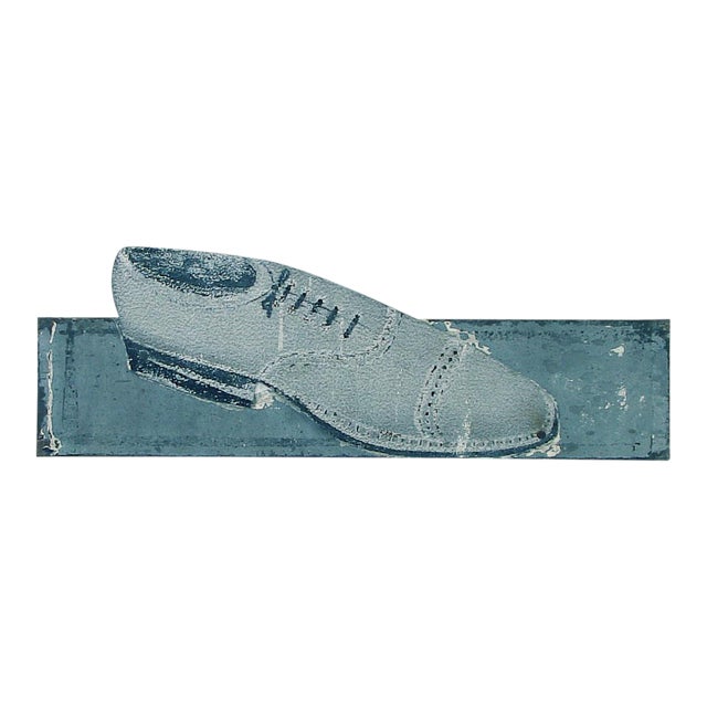 Vintage Shoe Sign Ad for Storefront Shoe Repair Shop For Sale