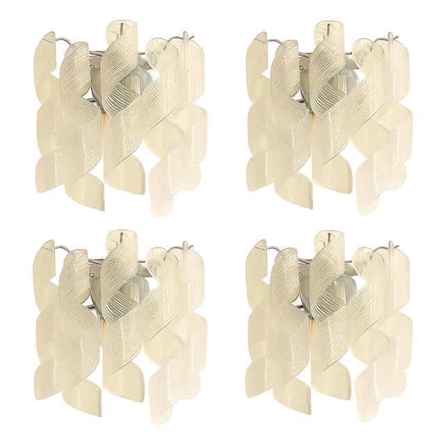 Transparent Ricci Murano Glass Wall Sconces by Simoeng, Set of 4 For Sale