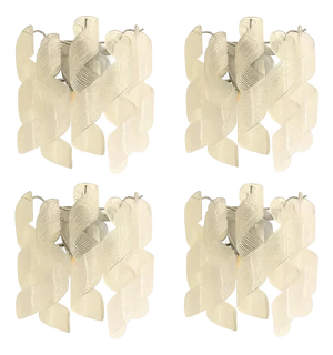 Transparent Ricci Murano Glass Wall Sconces by Simoeng, Set of 4