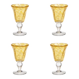 Antibes 4-Piece Set Wine Glasses, Yellow For Sale
