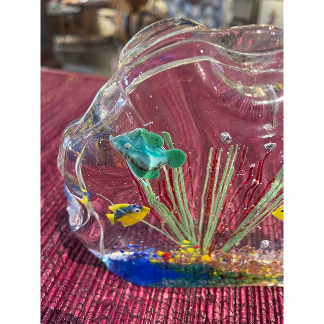 Glass 1990s Murano Fish Aquarium Paperweight, Italian For Sale - Image 7 of 9