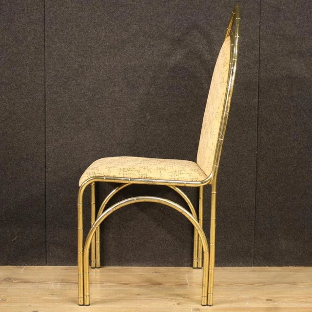 Italian Golden Metal Dining Chairs, 1970s, Set of 6 For Sale - Image 4 of 13