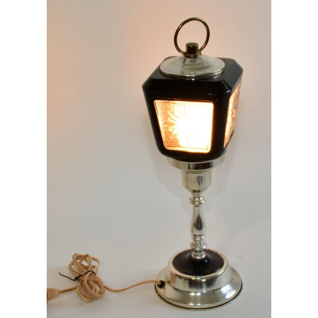 Vintage French Gothic Style Street Lamp Post Black And Silver