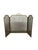 Traditional Vintage Brass-Toned Fireplace Screen With Folding Mesh Panels and Ornate Handle For Sale - Image 3 of 10