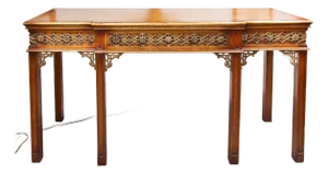Chinese Chippendale Style Parcel Gilt Walnut Console / Sofa Table