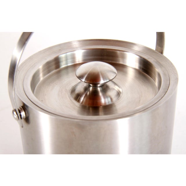 Arne Jacobsen Vintage Mid Century Modern Insulated Stainless Steel Ice Bucket For Sale - Image 4 of 9