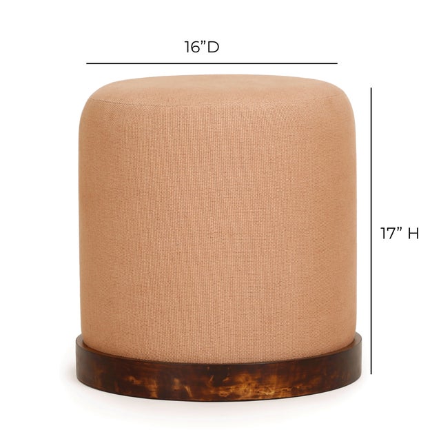 Como Burl and Cotton Jute Designer Accent Stool For Sale In Los Angeles - Image 6 of 6