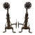 Antique Arts & Crafts Bradley & Hubbard Floral Medallion Cast Iron Andirons – Pair (C. 1890–1920) For Sale