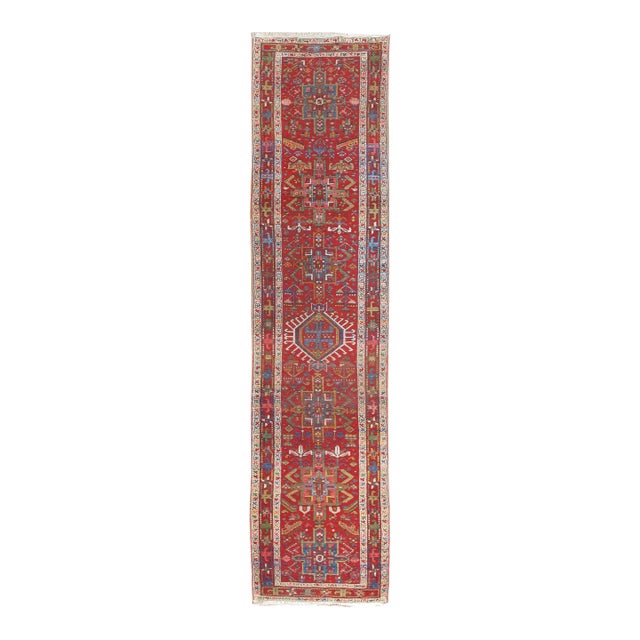 Vintage Red Karadja Hand Woven Runner Rug 2ft 8in X 11ft 1in For Sale