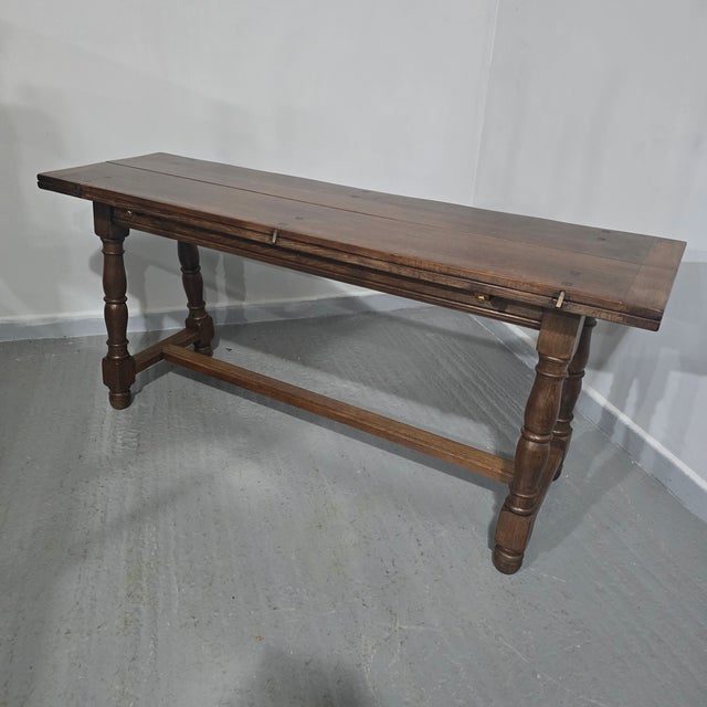 Oak Kitchen Refrectory Farmhouse Dining Table, 1910s For Sale - Image 9 of 18