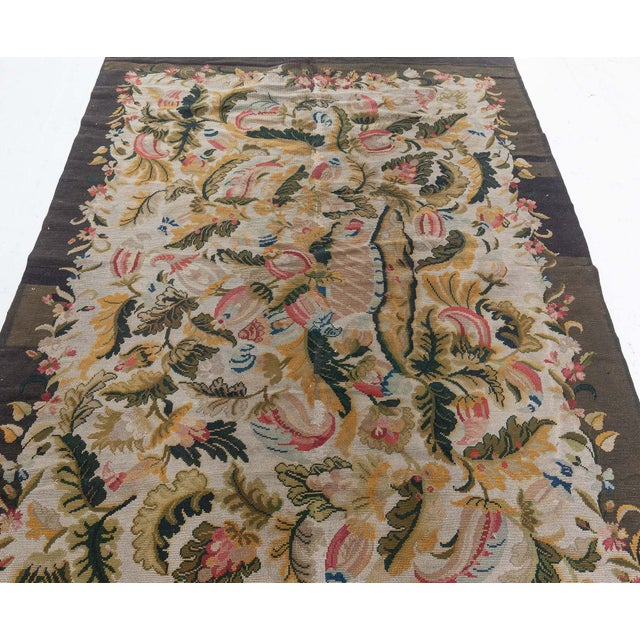 1920s 1920s English Needlepoint Rug with Verdure-Inspired Botanical Motif For Sale - Image 5 of 8