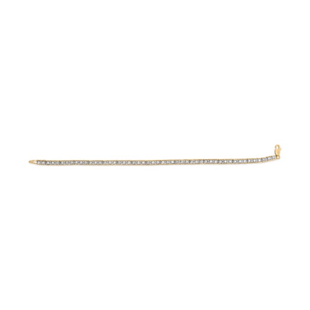 Haus of Brilliance 10K Yellow Gold over .925 Sterling Silver 1.0 Cttw Diamond Square Hybrid Link 7" Tennis Bracelet (I-J Color, I2-I3 Clarity) For Sale - Image 4 of 6