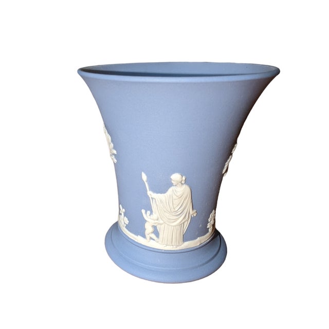 1950s Set of Four 1950s Wedgwood Blue Jasper Posy Pots For Sale - Image 5 of 8