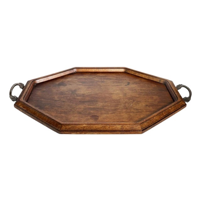 20th Century Wooden and Metal Tray, France For Sale