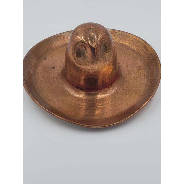 Vintage Hand-Hammered Mexican Copper Sombrero Ashtray or Catch-All For Sale - Image 9 of 10