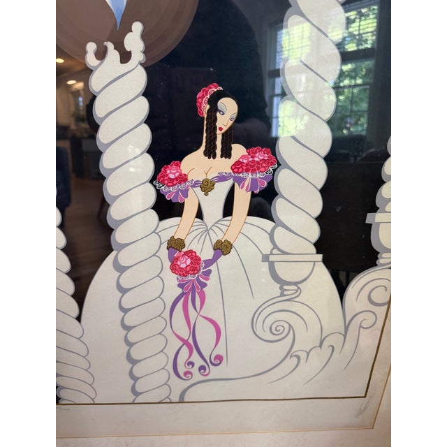 Wood 1980s Erté "La Traviata" Signed & Numbered Limited Edition Serigraph in Ornate Gilt Frame For Sale - Image 7 of 9