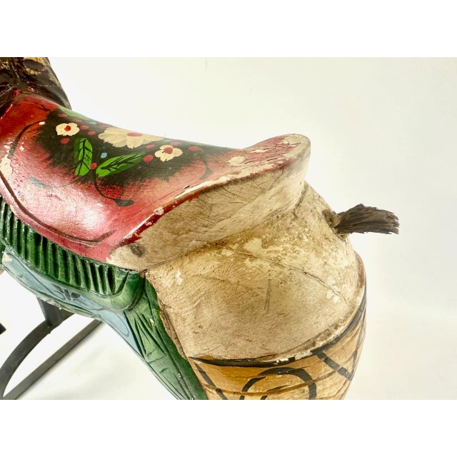 Carved Wooden Hand-Painted Carousel Horse, 1900s For Sale - Image 3 of 18