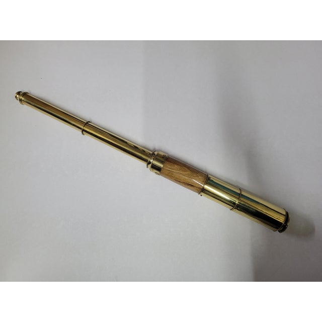 English Solid Brass Ship Captains Telescope For Sale - Image 3 of 10