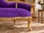 Late20C Artisan Louis XVI Gold Purple Beech Settee For Sale - Image 6 of 10