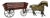 Antique Gibbs Toy Horses & Wagon: Litho Pacers, Red Wagon, c. 1908 For Sale