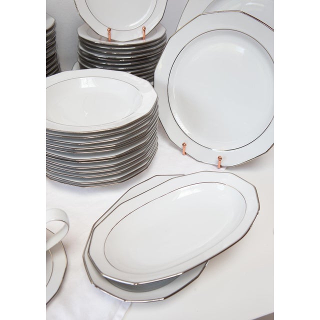 Ceramic German Heirloom Platinum Dinner Service for 12 from Winteling Bavaria, 1960s, Set of 57 For Sale - Image 7 of 13
