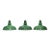 Vintage 18" Enameled Porcelain Green Industrial Pendant Lights c.1930-Set of 3 For Sale