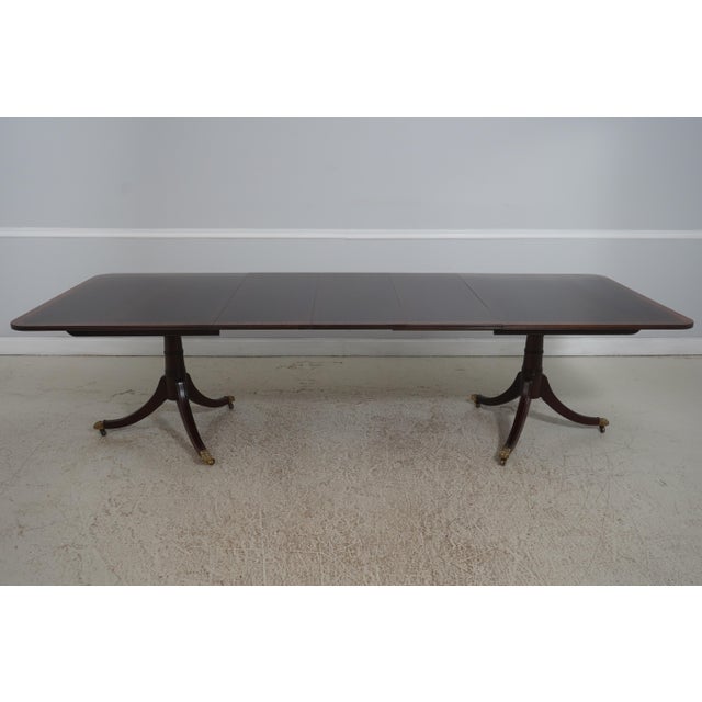 Stickley Regency Style Mahogany Double Pedestal Dining Table For Sale - Image 12 of 18