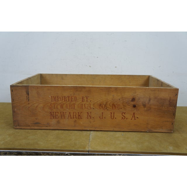 Brown Vintage Santa Rey Rose Still Wine Caves Imperio Portugal Oak Bottle Crate Box For Sale - Image 8 of 10