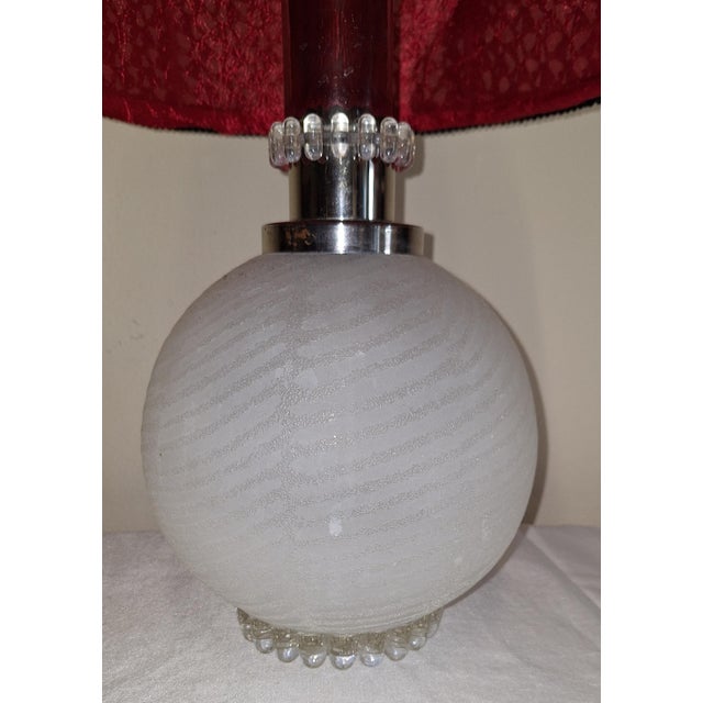 Vintage Table Lamp with Relief Glass Base and Sequin Shade from Lamplove, 1970s For Sale - Image 10 of 12