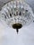 1950s Basket Brass Chandelier With Crystal Chain and Prisma For Sale - Image 9 of 10