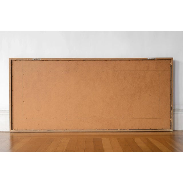 Mid Century Cityscape and Seascape Painting on Metal, Signed and Framed For Sale - Image 12 of 13