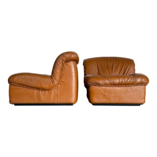 Vintage 1970s Italian “Giusy” Modular Leather Sofa Chairs by Neoflex For Sale