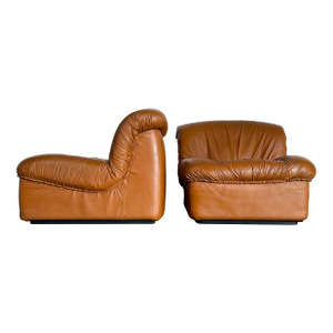 Vintage 1970s Italian “Giusy” Modular Leather Sofa Chairs by Neoflex