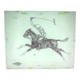 Paul Brown Polo Pencil on Acetate Drawing 4 For Sale