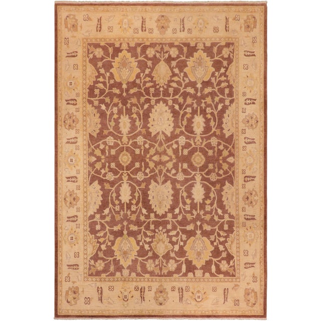 1980s 1980s Vintage Semi-Vintage Distressed Low-Pile Brown/Tan Wool Rug For Sale - Image 10 of 10