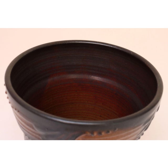 Vintage Ceramic Planter Vase With Botanical Relief Decoration by Deanna Nichols For Sale - Image 13 of 17