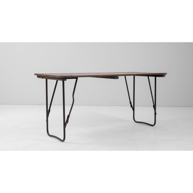 20th Century French Metal Table With Wooden Top For Sale In Greensboro - Image 6 of 18